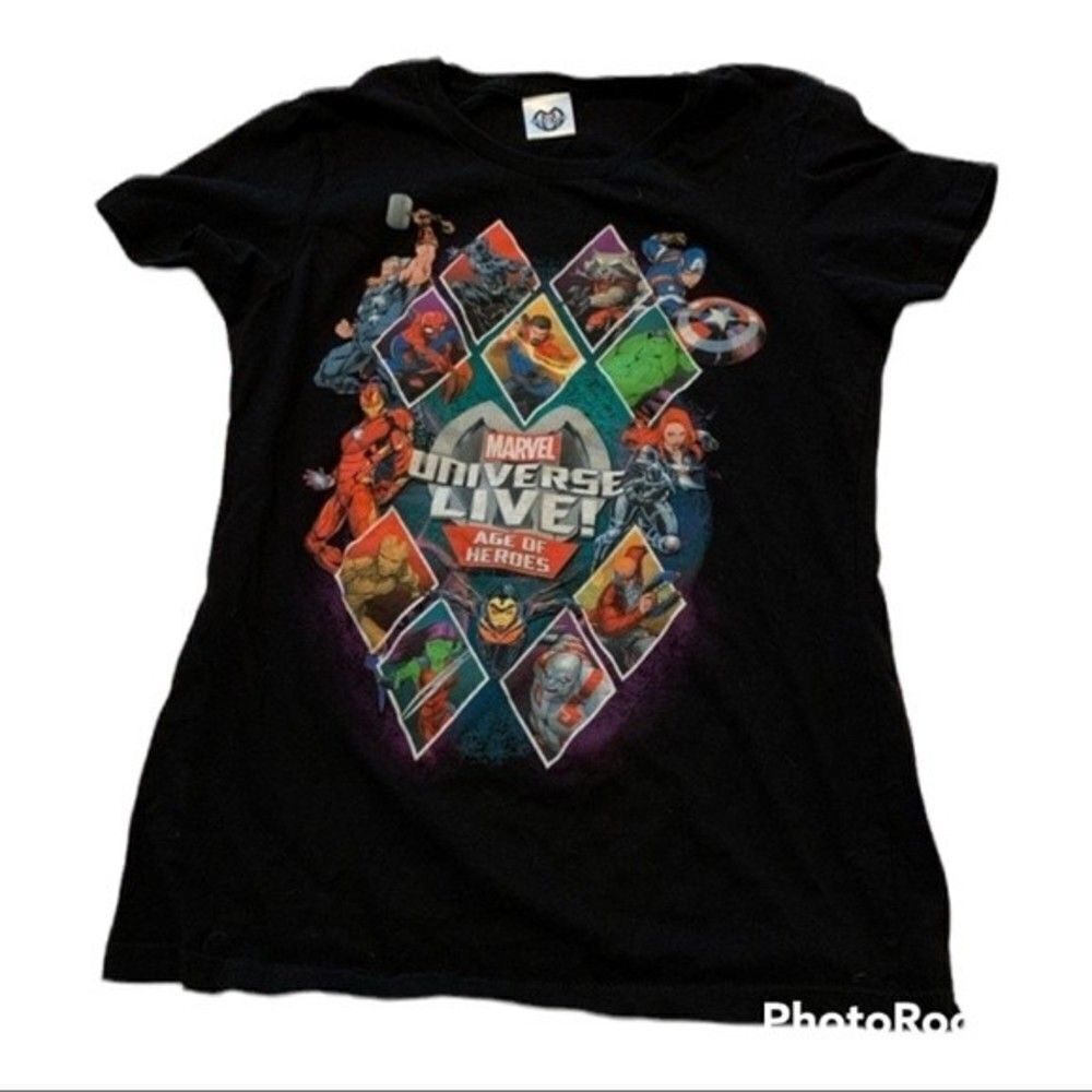 Marvel tshirt Women Size Xs Xsmall shirt top T-shirt tee black‎ juniors DIO-A